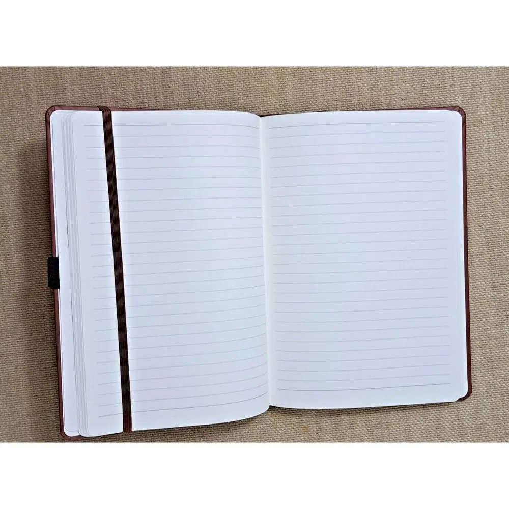 Lot of 2 Hardcover Notebook Journal  Vegan Leather Cover Brown Lined Pages‎